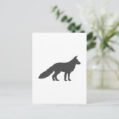 フワフワの黒いシルエットキツネ ポストカード (スタンド正面)