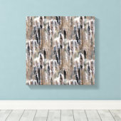 フワフワのcattailsの乗算自然 キャンバスプリント (インサイチュ (ウッドフロア))