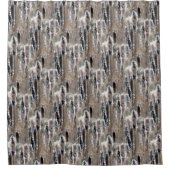 フワフワのcattails自然パターン シャワーカーテン (正面)