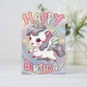 フワフワハッピーユニコーン誕生日 カード (スタンド正面)