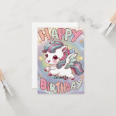 フワフワハッピーユニコーン誕生日 カード (正面/裏面インサイチュ)