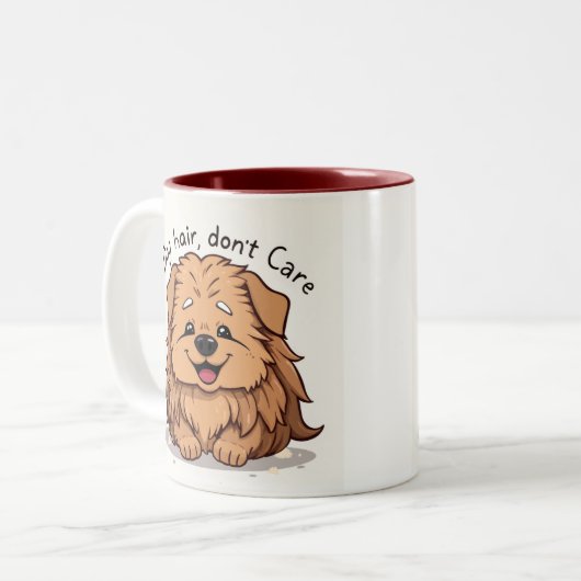 フワフワ犬 ツートーンマグカップ (正面左)