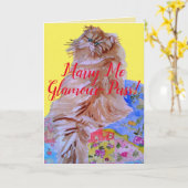 フワフワ猫のクッション 結婚しよう グラマー・プッス カード (黄色い花)