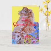 フワフワ猫キルトグラマー・パススごめんカード カード (黄色い花)