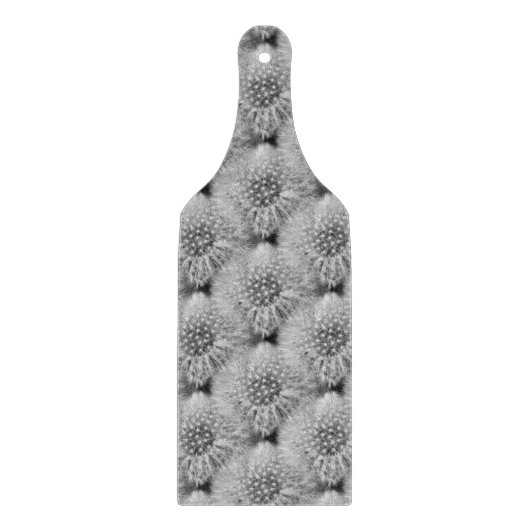 フワフワ白タンポポ自然模様 カッティングボード (正面)