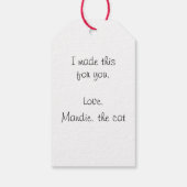 フワフワ白猫アーティスト ギフトタグ (裏面)