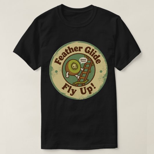 フワフワ飛翔 キウイの木登り 楽しい Tシャツ (デザイン正面)