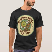 フワフワ飛翔 キウイの木登り 楽しい Tシャツ (正面)