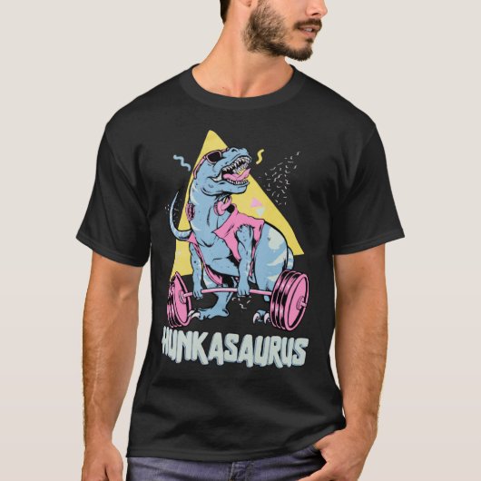フンカサウルス・レックス 恐竜 筋トレ Tシャツ (正面)