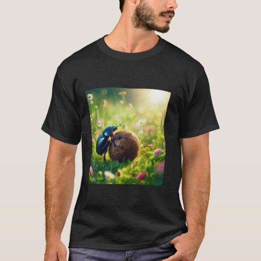 フンコロガシ - あなたの人生にうんちを - 転がす Tシャツ (正面)