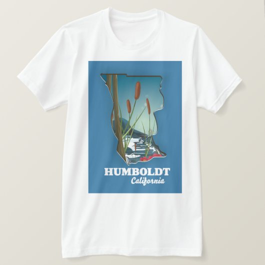 フンボルト・カリフォルニアの地図 Tシャツ (デザイン正面)
