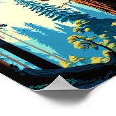 フンボルト・レッドウッズカリフォルニアトラベルアートヴィンテージ ポスター (角)