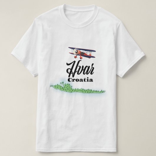 フヴァル クロアチア マップ Tシャツ (デザイン正面)