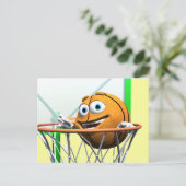 フーおもしろいプのマンガのバスケットボール ポストカード (スタンド正面)