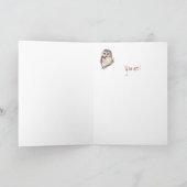 フーは秘書最高ののおもしろい·フクロウ·ウォーターカラー カード (内部)