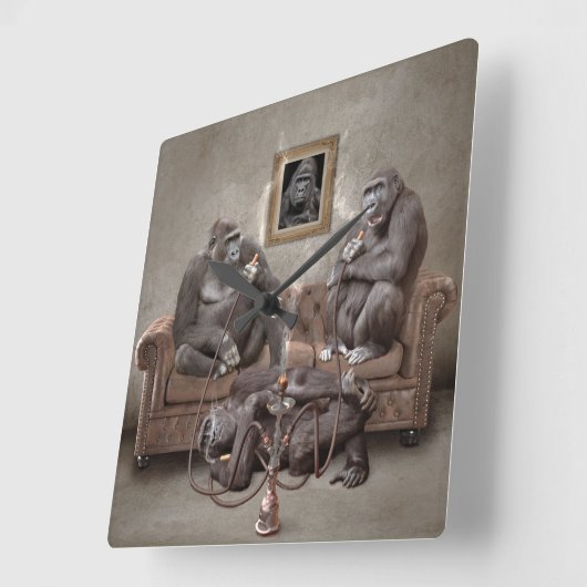 フーカの時刻時計だ スクエア壁時計 (傾斜)