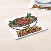 フーキングおいしい！ スクエアペーパーコースター (アングル)