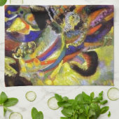 フーグ抽象芸術絵画ズバイカンディンスキー キッチンタオル (折り畳み)