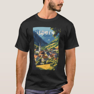 フーゲンオーストリアイラストレーショントラベルアートヴィンテージ Tシャツ