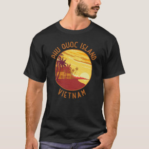 フーコックアイランドベトナムレトロ動揺して円 Tシャツ