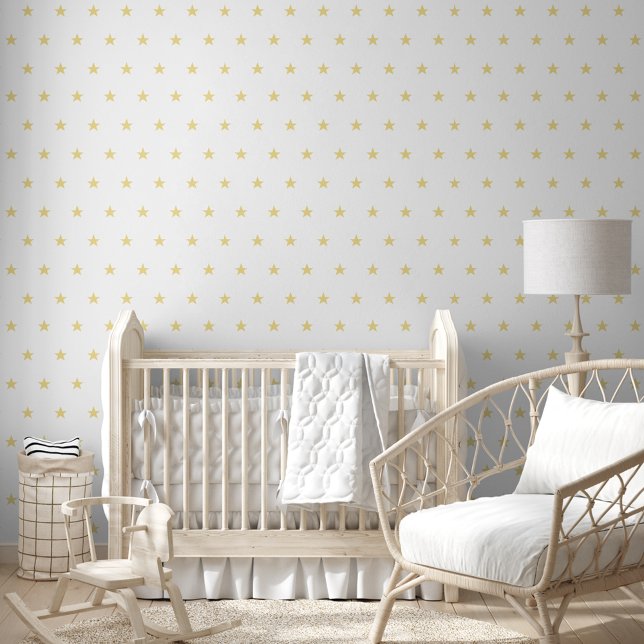 フーゴールドスターズ保育園キッズルームホームウォールデコール 壁紙 (Faux Gold Stars Nursery Kids Room Home Wall Decor Wallpaper)