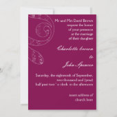 フーシャ色のエiffel塔ウェディング招待状 招待状 (裏面)