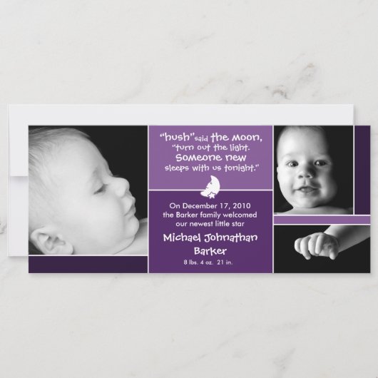 フーシュは月の誕生の告知を語った 案内状 (正面)