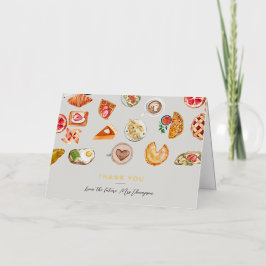 フーズ図解入りの、写真付きのズグレイシッシュブライダルシャワーブランチ 箔グリーティングカード