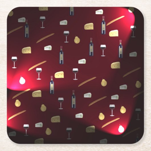 フーズ・ディライトクランベリー・ライト スクエアペーパーコースター (正面)