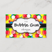 フーセンガムのカラフルなGumballの白いストリップの黒板 名刺 (正面)