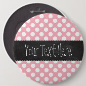 フーセンガムのピンクの水玉模様; レトロの黒板 缶バッジ (正面&裏面)