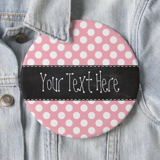 フーセンガムのピンクの水玉模様; レトロの黒板 缶バッジ (インサイチュ)