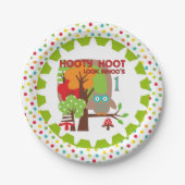 フーティフーフクロウ1st誕生日紙プレート ペーパープレート (正面)