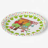 フーティフーフクロウ4th誕生日紙プレート ペーパープレート (アングル)