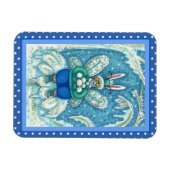 フートターブンウィンターワンダーランドおもしろい、バニーラビット マグネット (横)