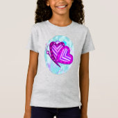 フートルビーズヴァレンティネスフォークアートキッズオンリーデザイン Tシャツ (正面)