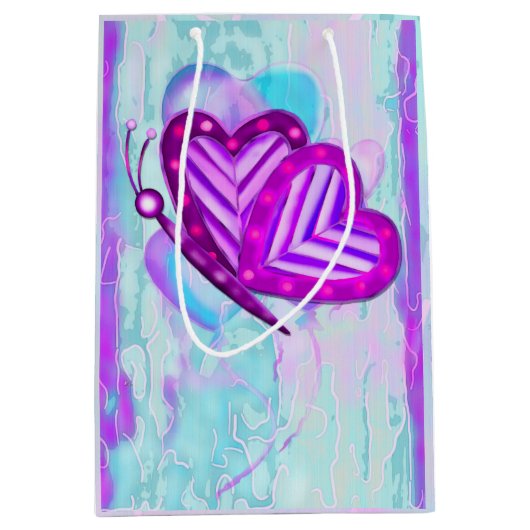 フートルビーズヴァレンティネスフォークアートミディアムのみ ミディアムペーパーバッグ (正面)