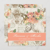 フートルビーnバラエレガントな結婚式 招待状 (正面/裏面)