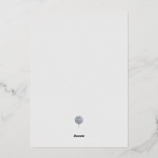 フート冬の結婚式の日付を保存 箔招待状 (裏面)