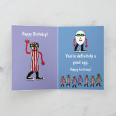 フードおもしろいベーコン&エッグス誕生日カードギフト カード (内部)