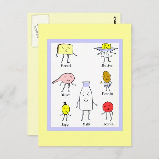 フードお気に入りのレトロア空白のート葉書 ポストカード (正面/裏面)