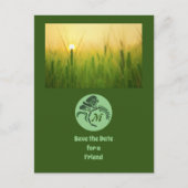 フードお洒落付きグラスパーモノグラム写真 インビテーションポストカード (正面)