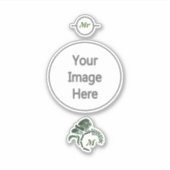 フードお洒落付きグラスパーモノグラム シール (正面)