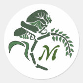 フードお洒落付きグラスパーモノグラム ラウンドシール (正面)