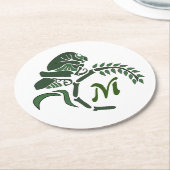 フードお洒落付きグラスパーモノグラム ラウンドペーパーコースター (アングル)