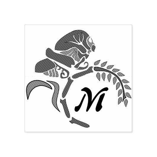 フードお洒落付きグラスパーモノグラム ラバースタンプ (インプリント)