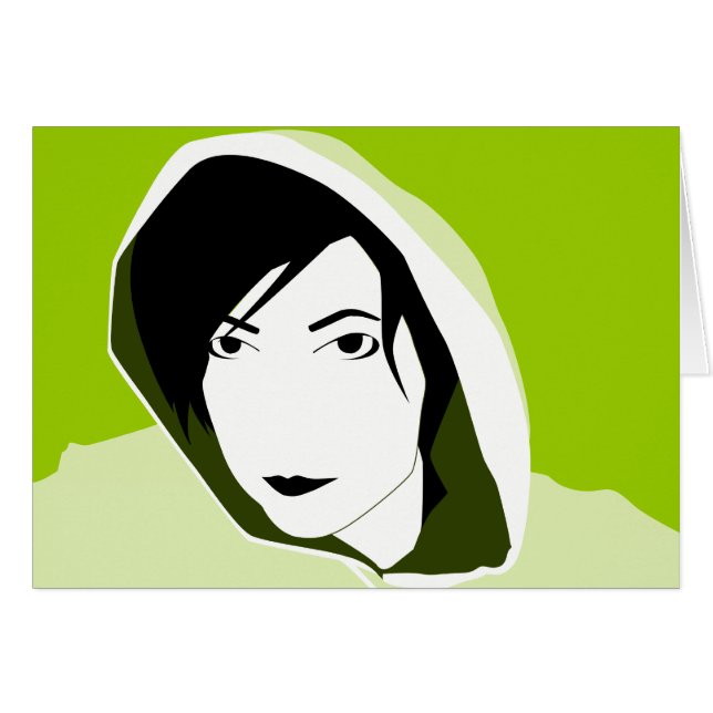 フードで見詰める (正面横)