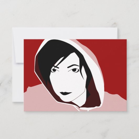 フードで見詰める 招待状 (正面)