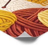 フードのついたマフラーを巻いた漫画のらくだ ポスター (角)