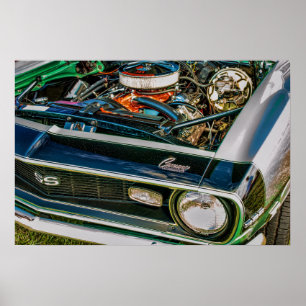 フードの下の1968年のCamaro SS ポスター